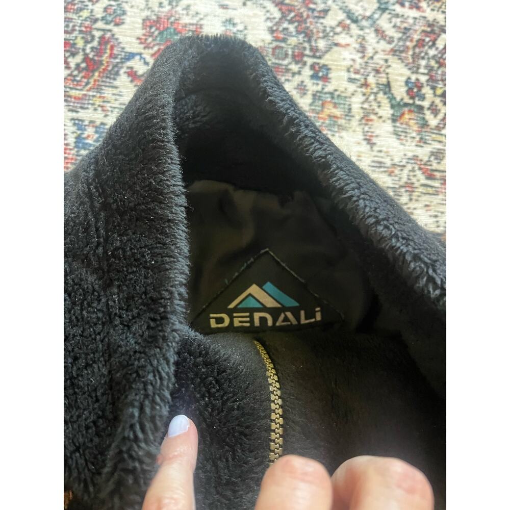 Vintage Denali Women's Full Zip Fleece Jacket Black/Brown - Picture 2 of 4